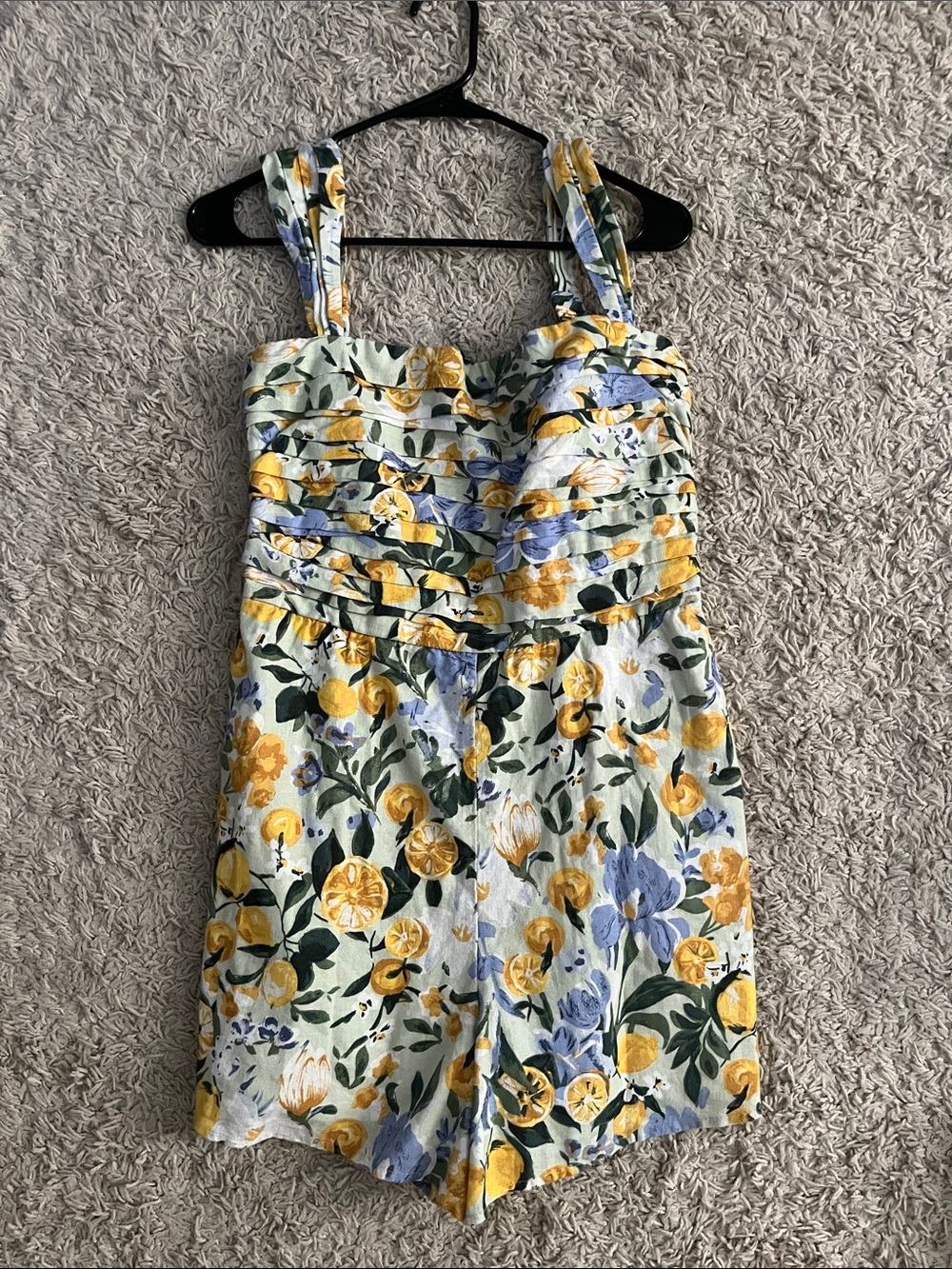 Abercrombie & Fitch Yellow and Light Blue Floral Romper